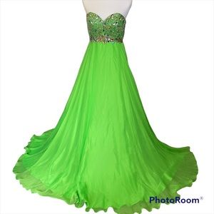 Lime Green Unaltered Prom Dress Gown